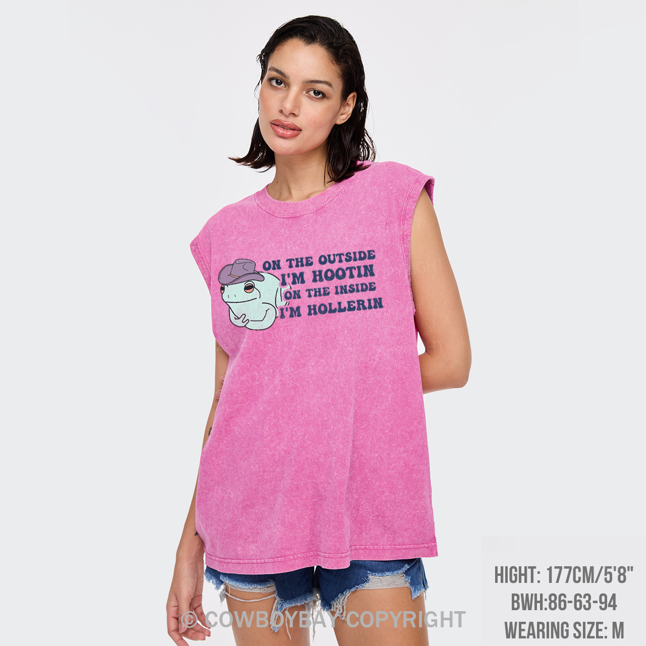 On The Inside I'm Hollerin Washed Tanks