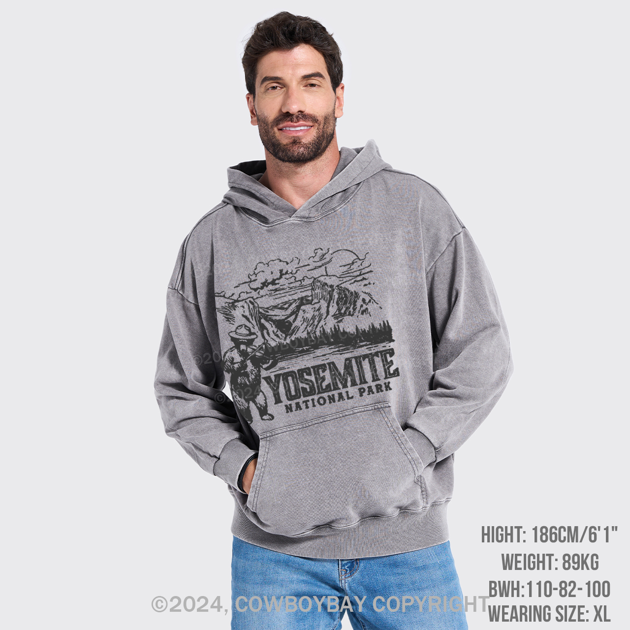 Hiking In Yosemite National Park Garment-Dye Hoodies