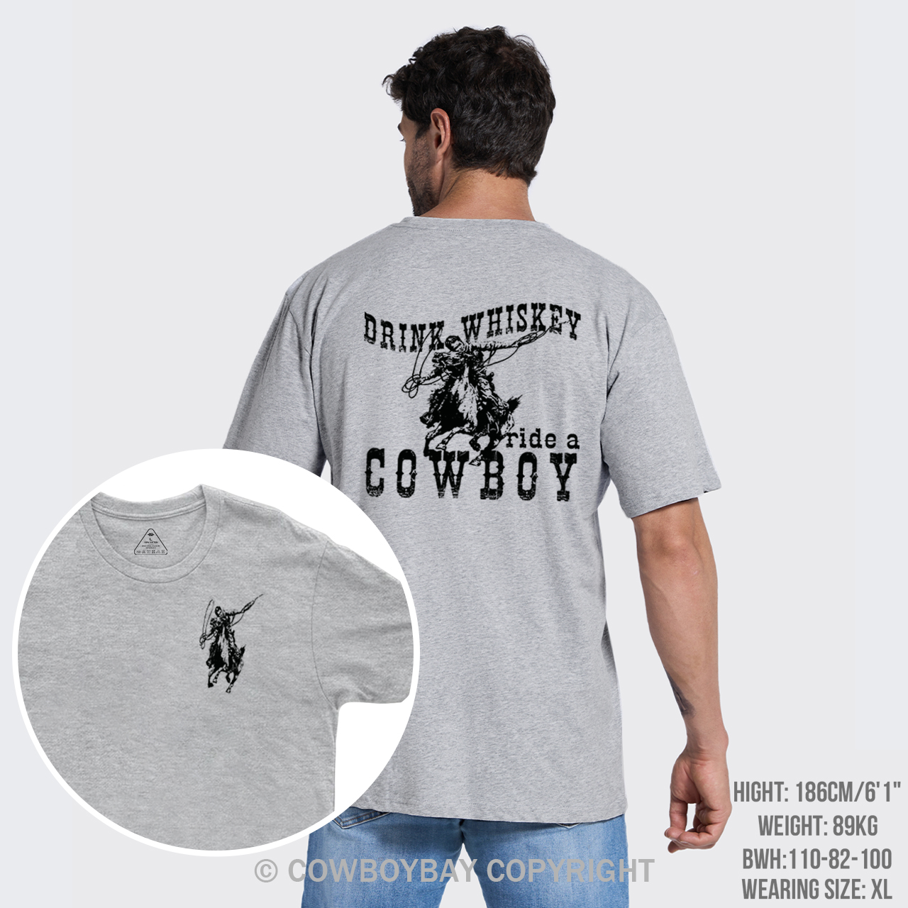 Drink Whiskey Ride A Cowboy T-shirts