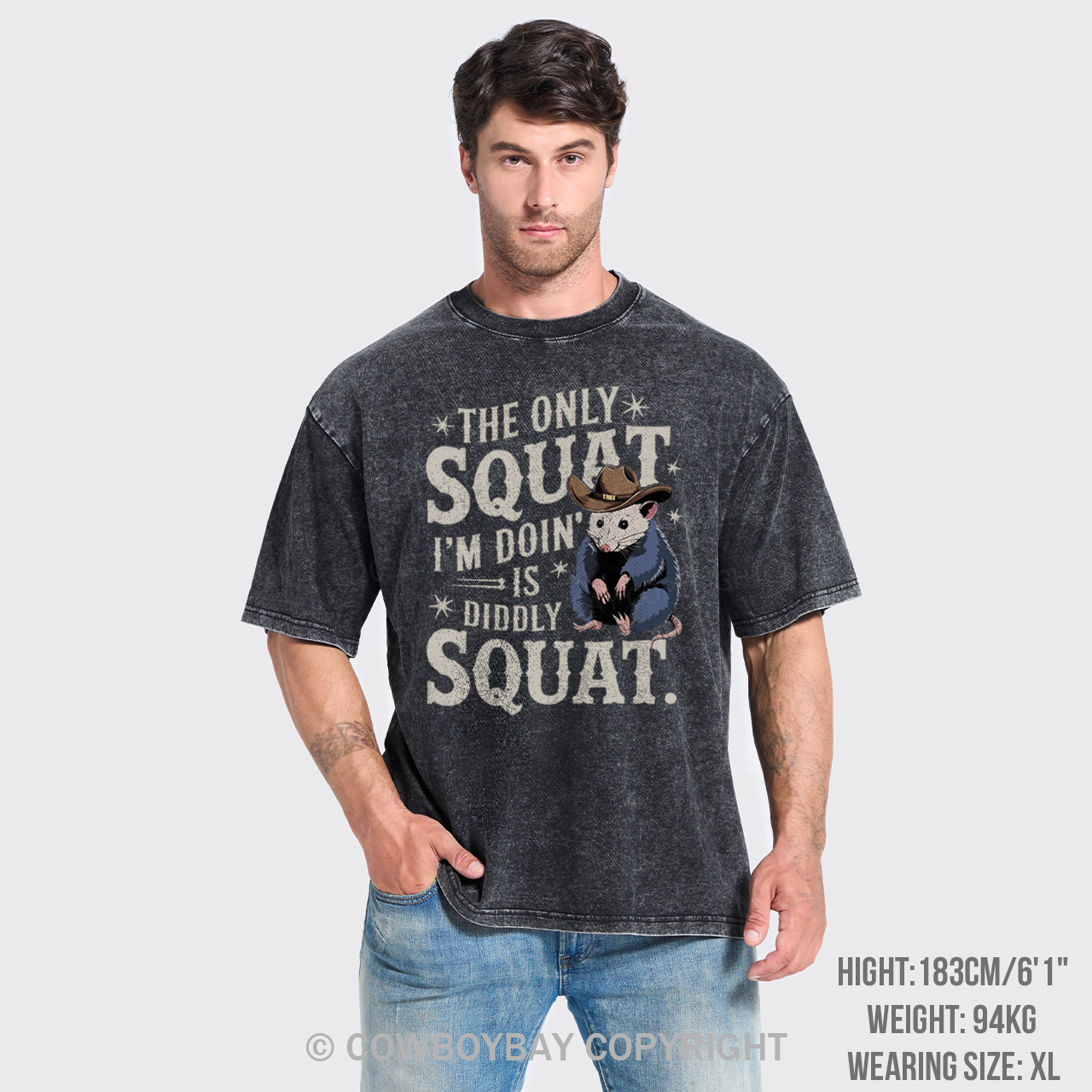The Only Squat I'm Doing Is Diddly Squat Garment-dye Tees