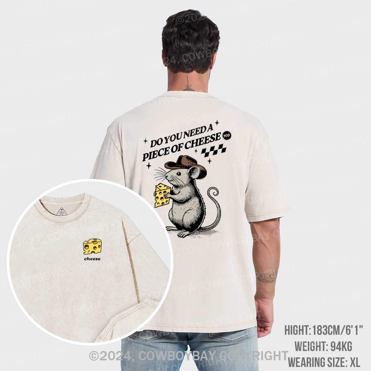 Do You Need A Piece Of Cheese, too Garment-dye Tees