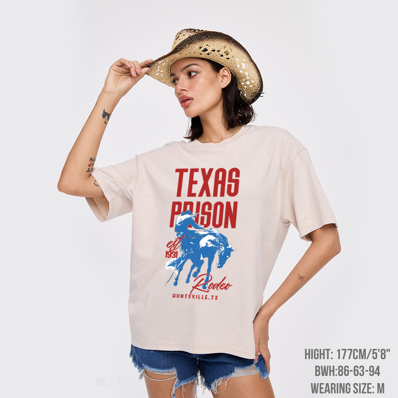Texas Prison Rodeo Cowboy Garment-dye Tees