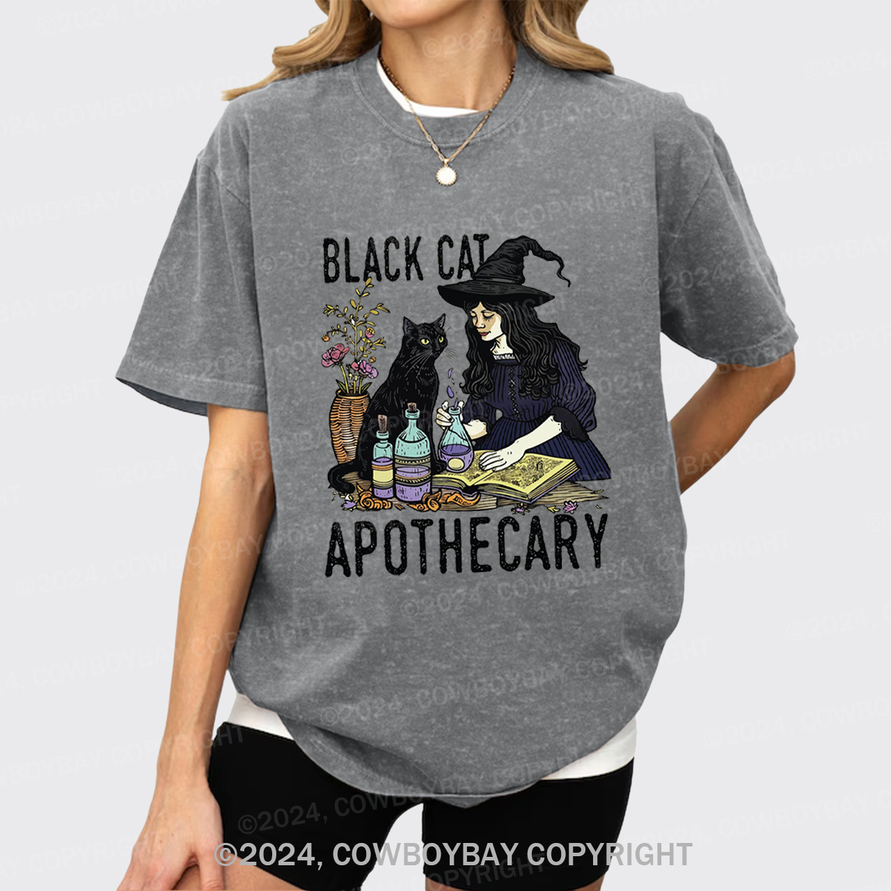 Black Cat Apothecary Garment-dye Tees