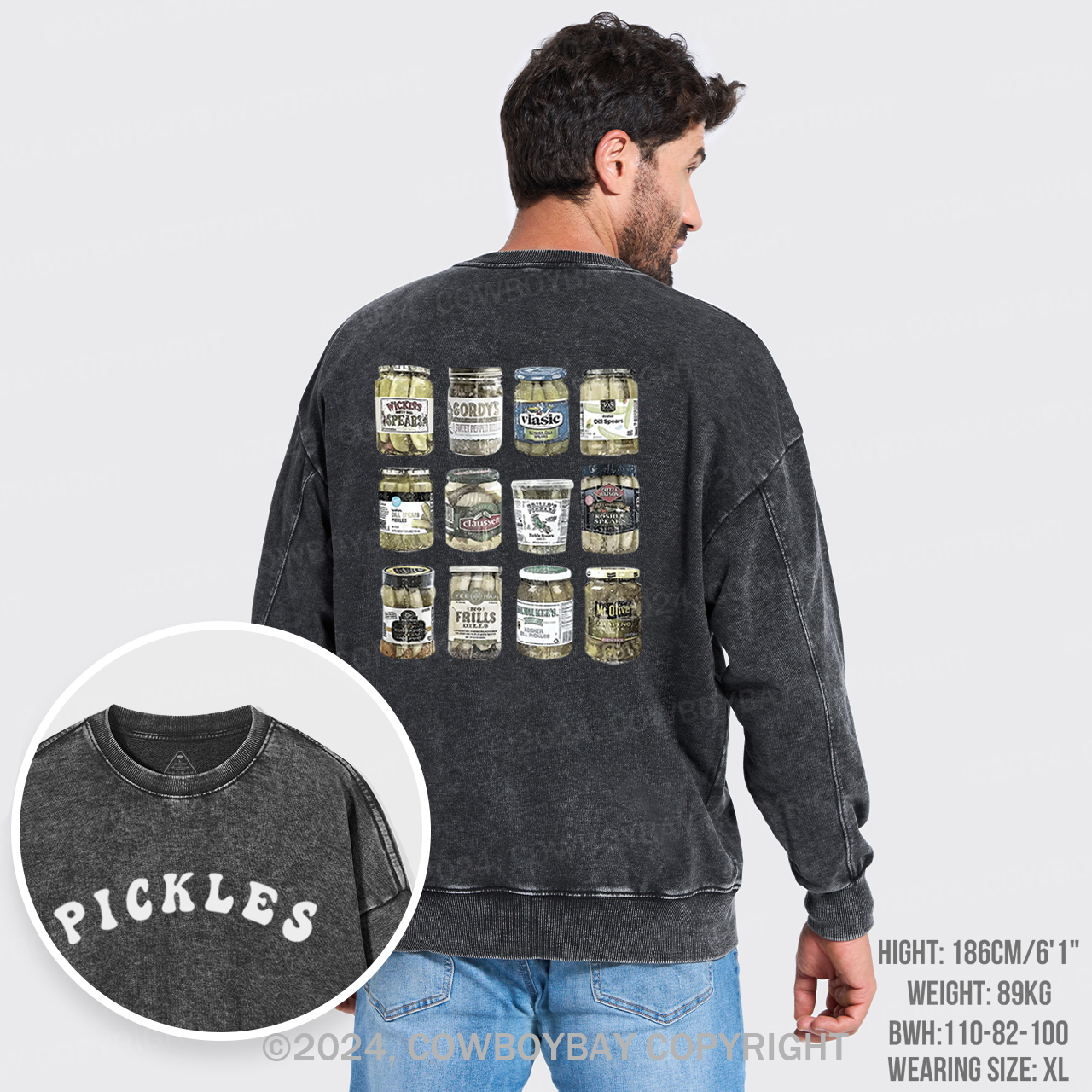 Canned Pickles Lovers Vintage Washed Sweatshirts