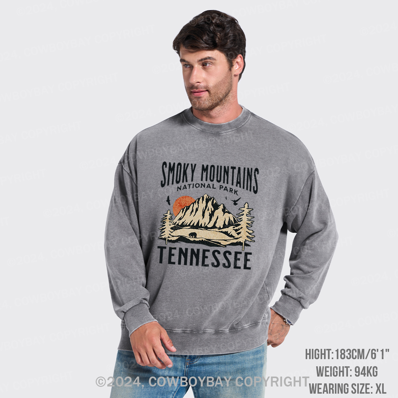 Smoky Mountains National Park Tennessee Washed Sweatshirts