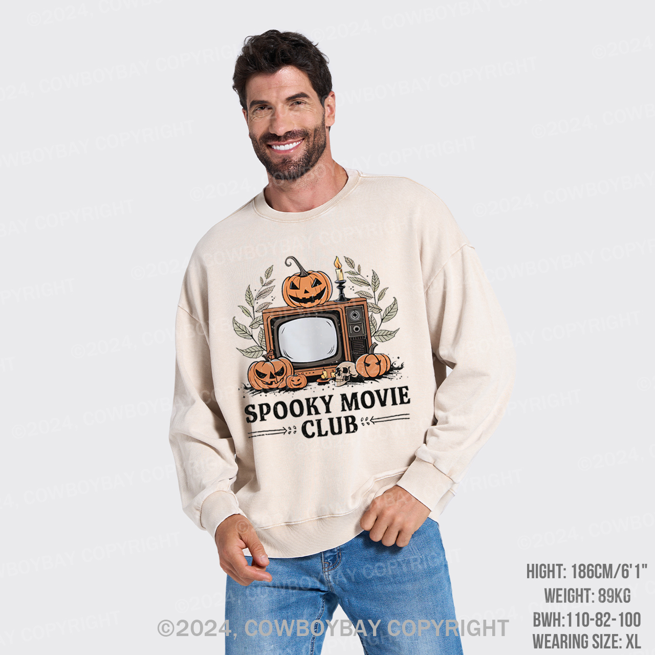Halloween Horror,Spooky Movie Club Washed Sweatshirts