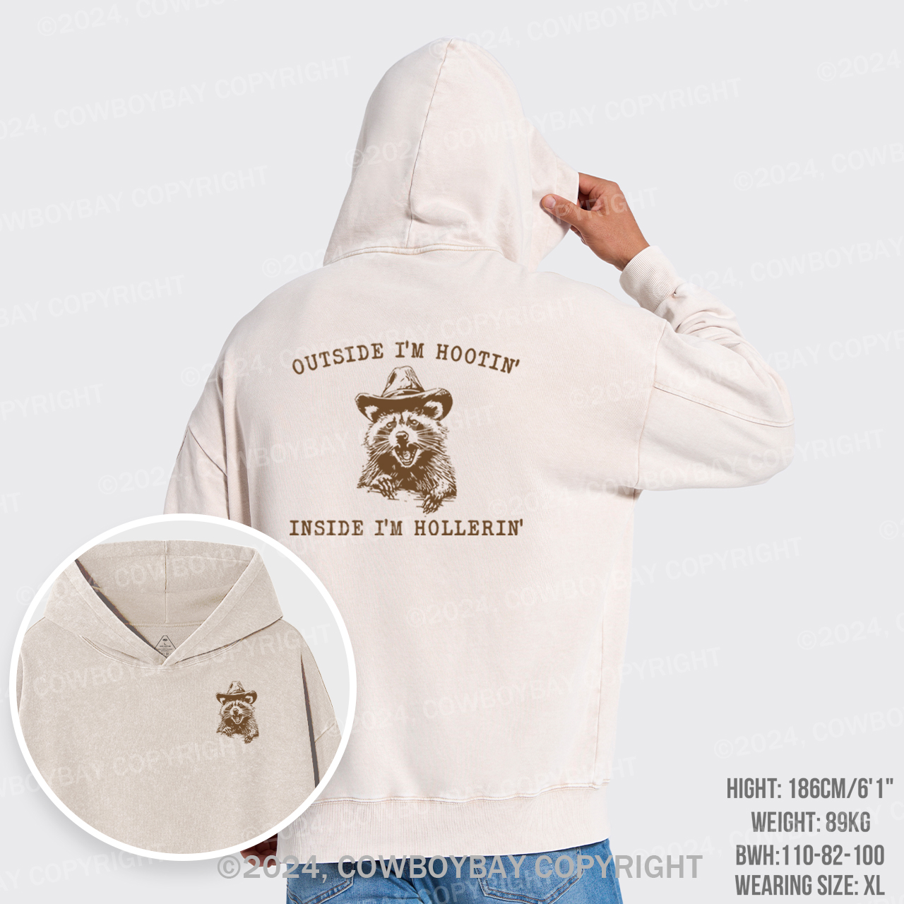 Outside I'm Hootin But Inside I Be Hollerin Garment-Dye Hoodies