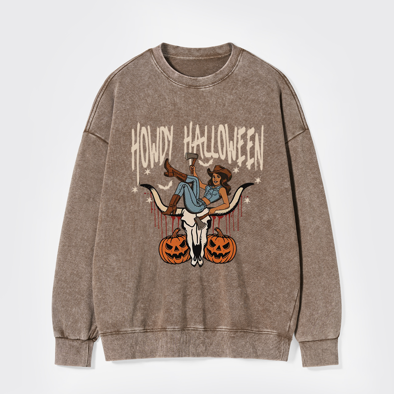 Howdy Halloween Cowgirl Washed Sweatshirts