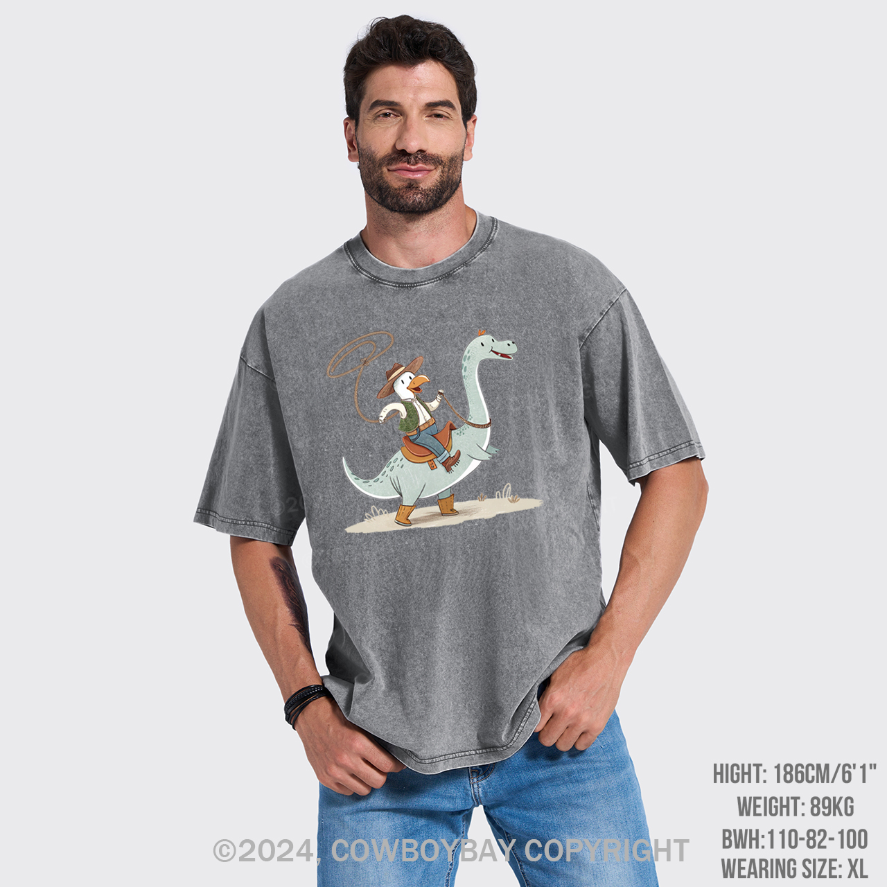 The Dinosaur Wanted To Be A Cowboy Garment-dye Tees