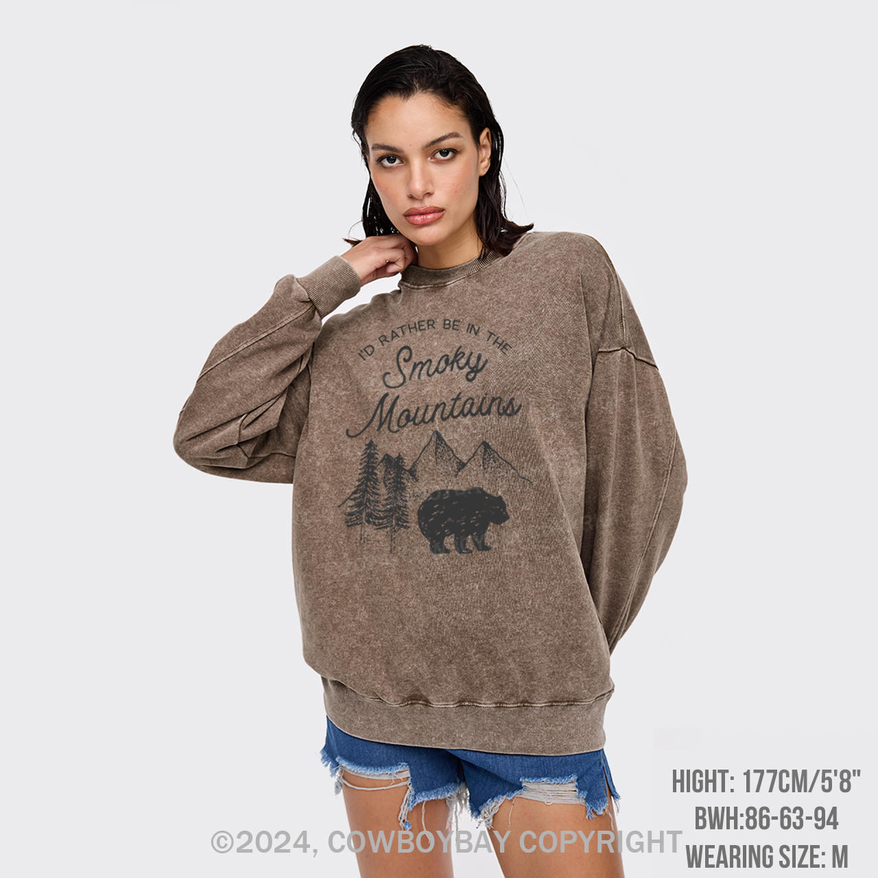 I'd Rather Be In The Great Smoky Mountains Washed Sweatshirts