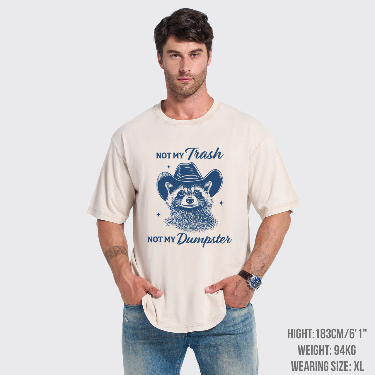 Funny Raccoon-Not My Trash Not My Dumpster Garment-dye Tees