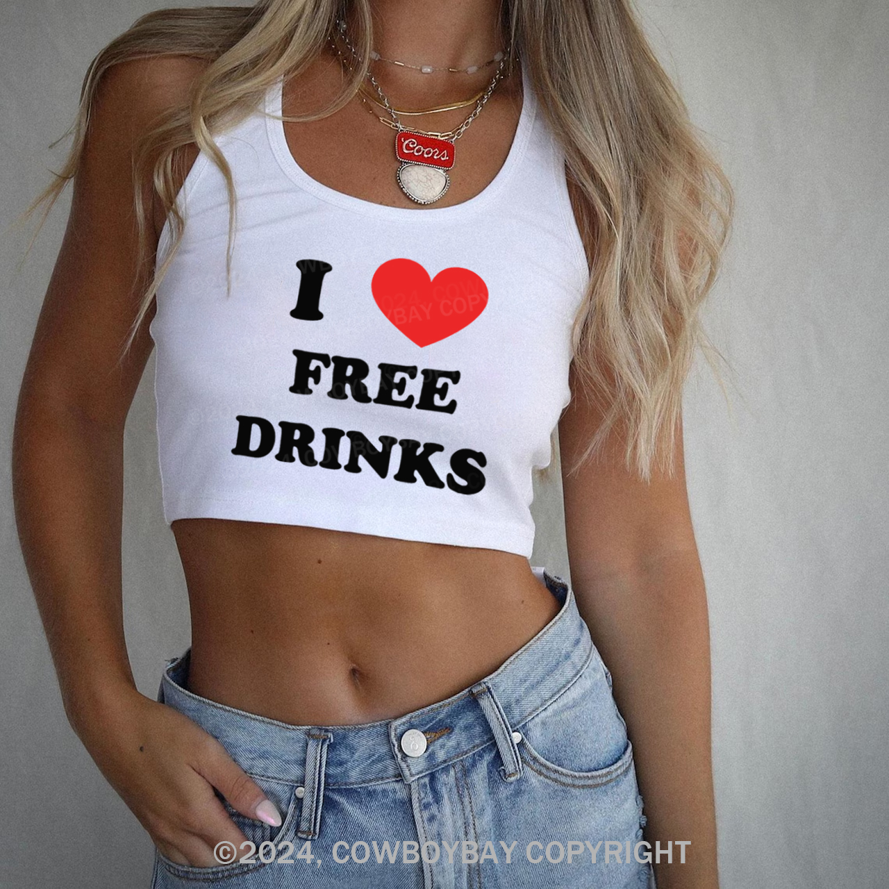 I Love Free Drinks Tank Top