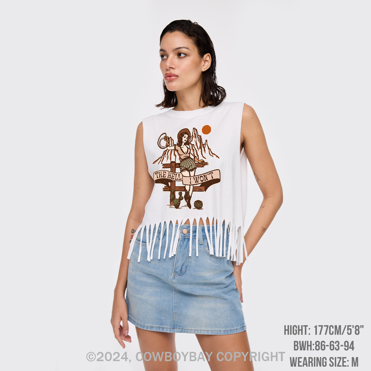 Western The Hell I won't Fringe Tank
