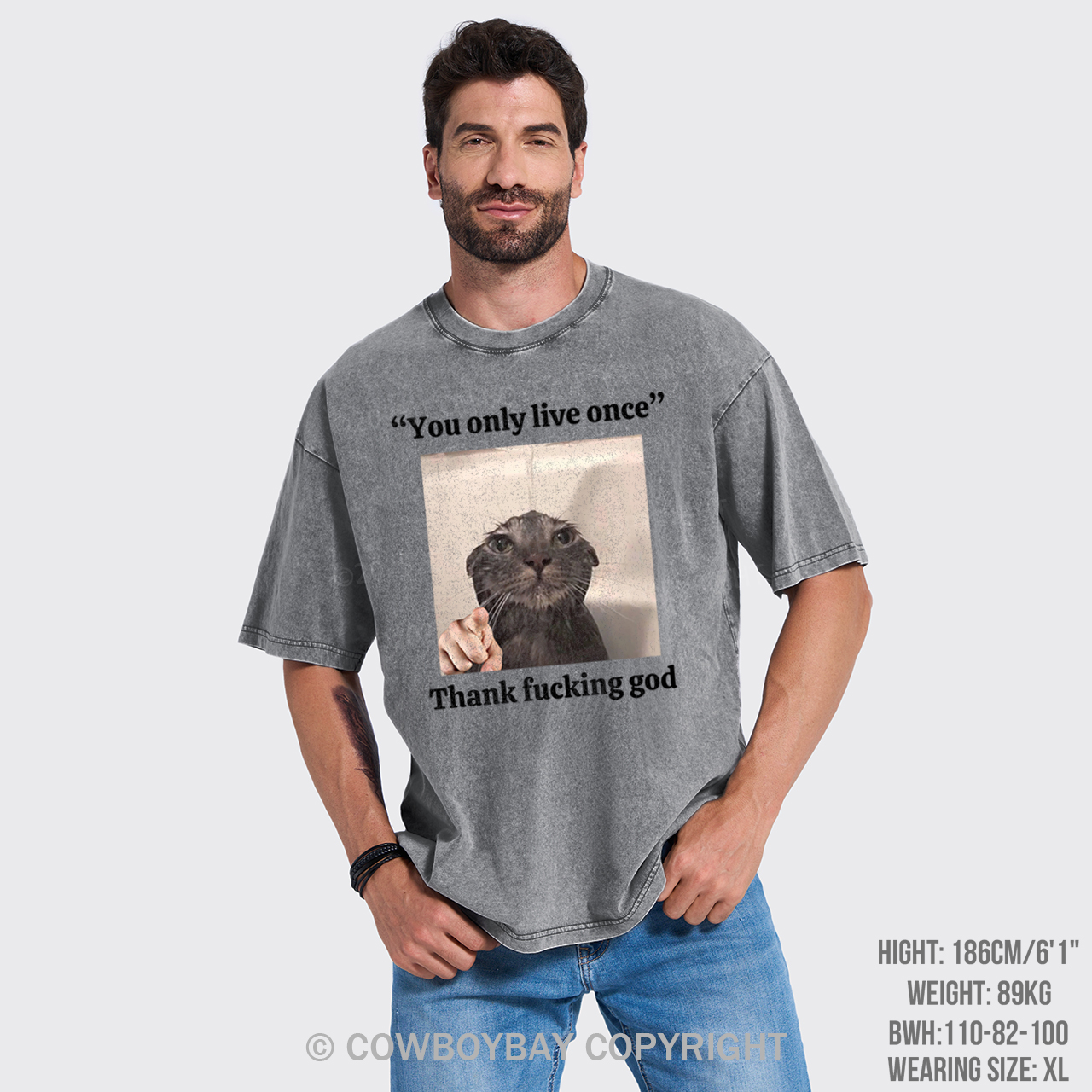 You Only Live Once Thank Fucking God Garment-dye Tees