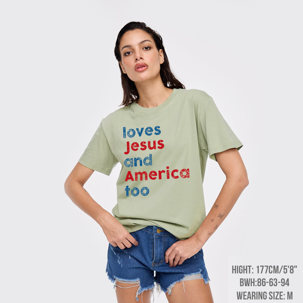 Patriotic Christian-Loves Jesus And America Too T-Shirts