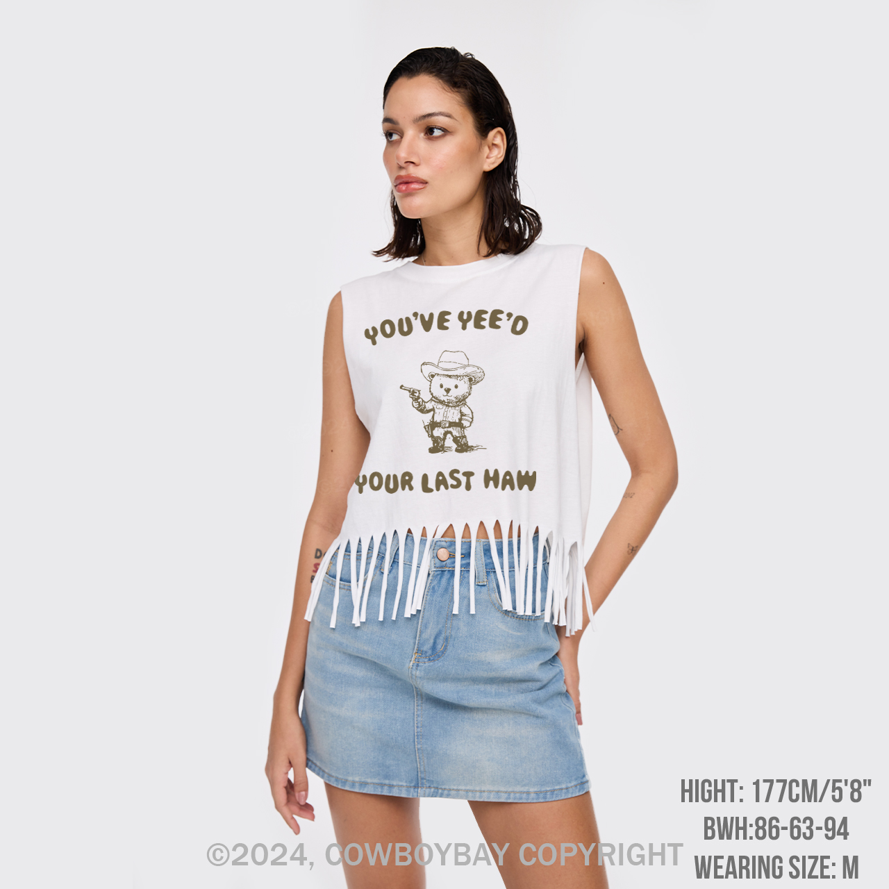 Cowboy Bear As A Cop Fringe Tank