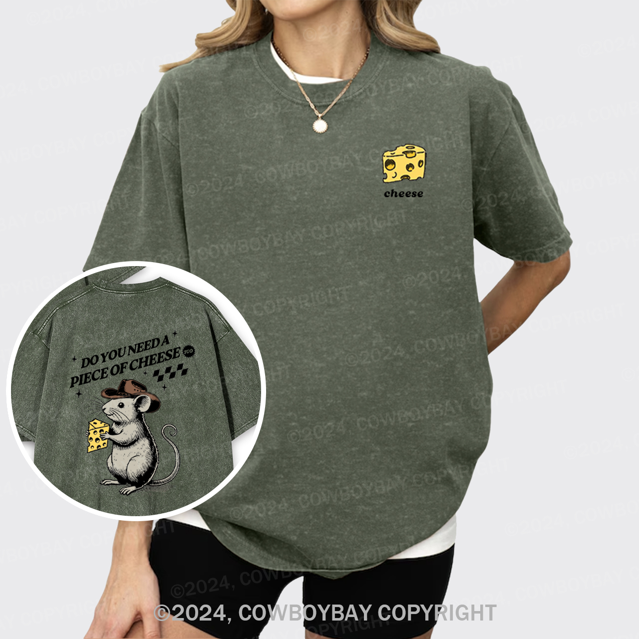 Do You Need A Piece Of Cheese, too Garment-dye Tees