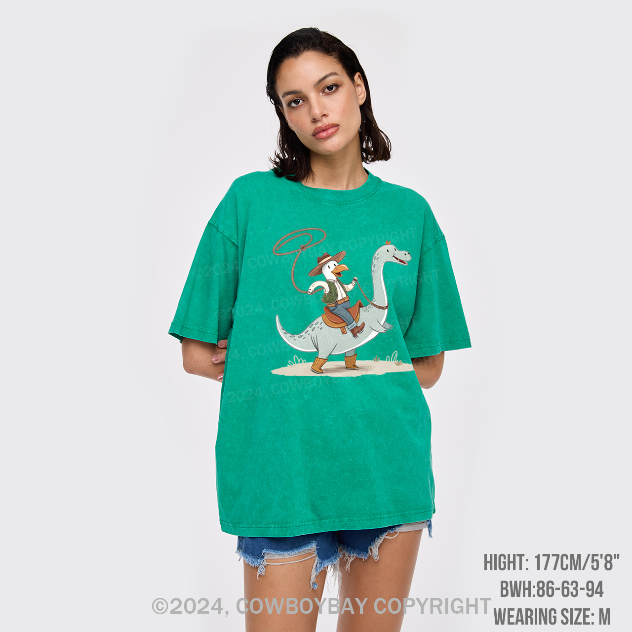 The Dinosaur Wanted To Be A Cowboy Garment-dye Tees