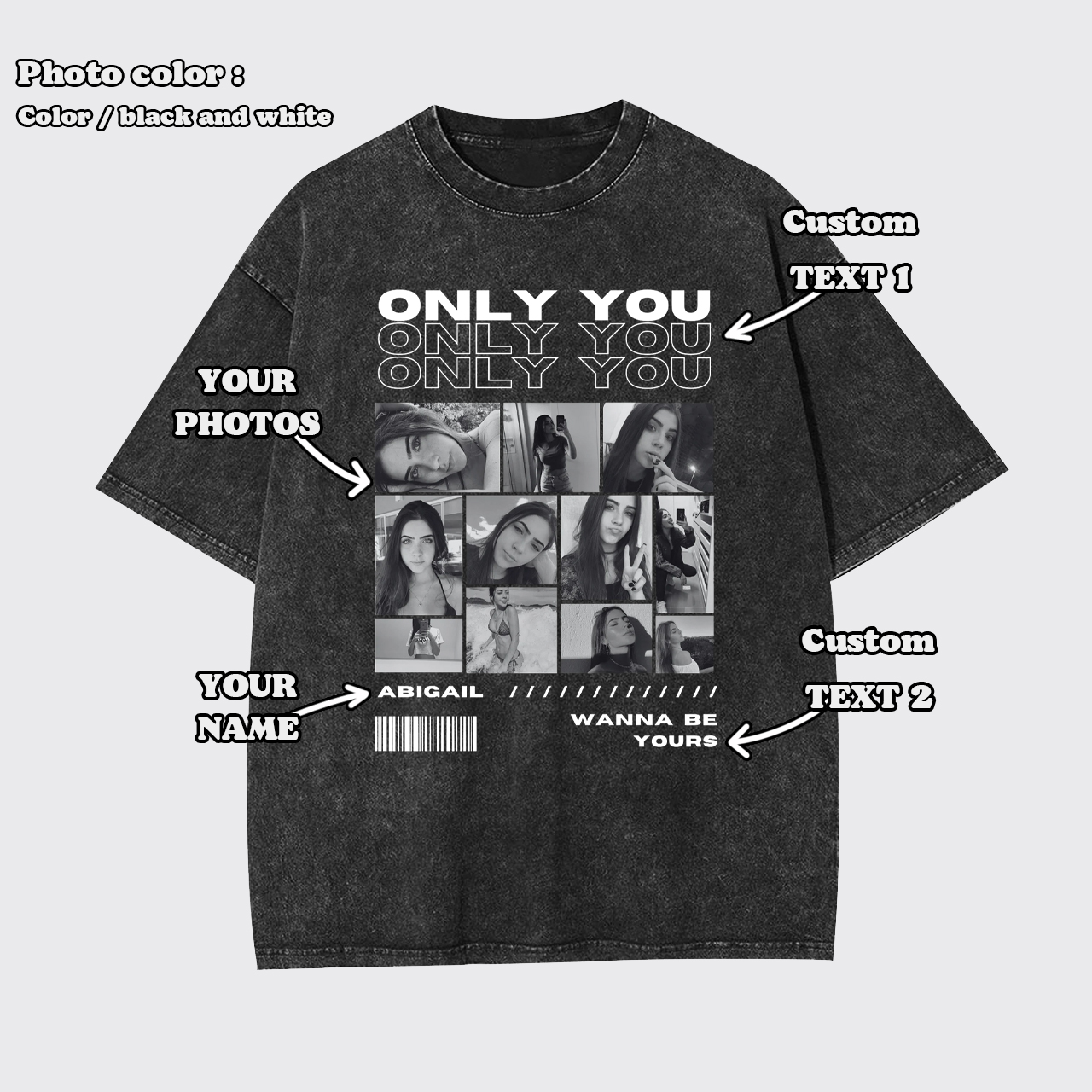 Custom Your Own Design Garment-dye Tees