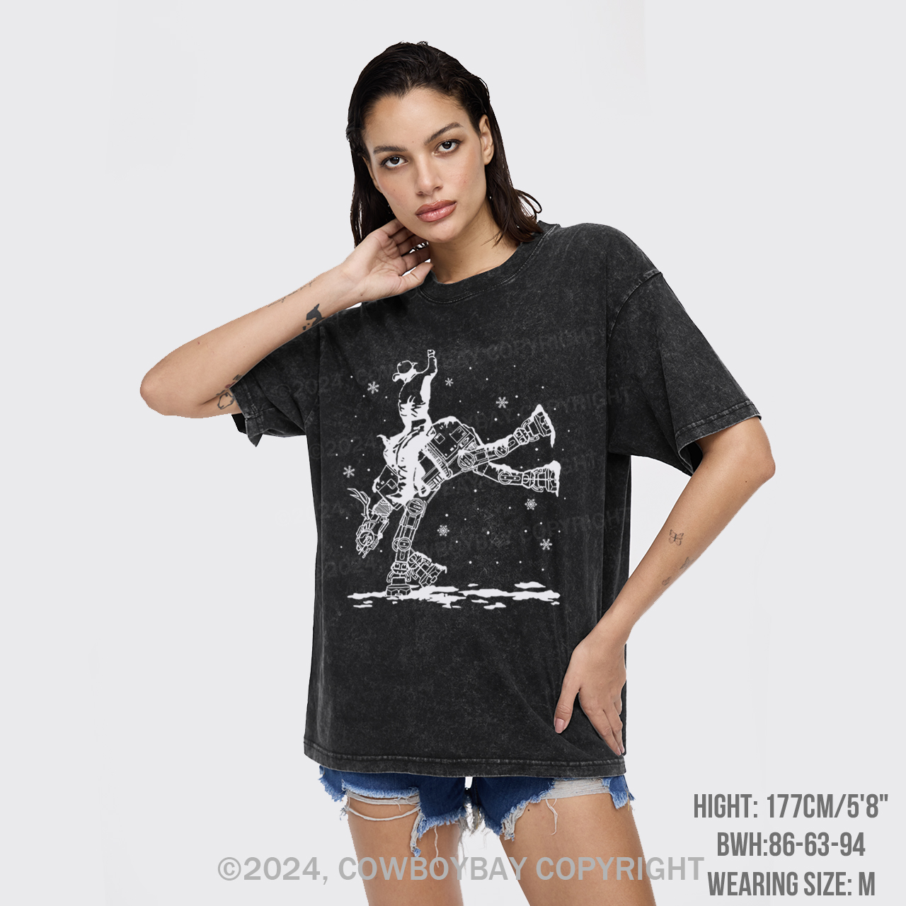 Christmas Star Rodeo At Cowboy Garment-dye Tees