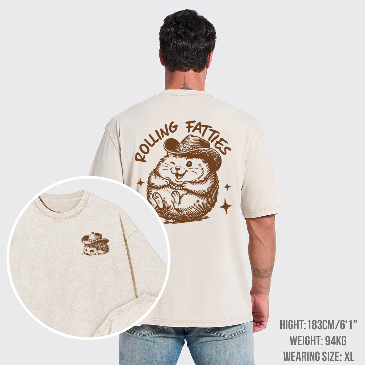 Sassy Humorous-Rolling Fatties Garment-dye Tees