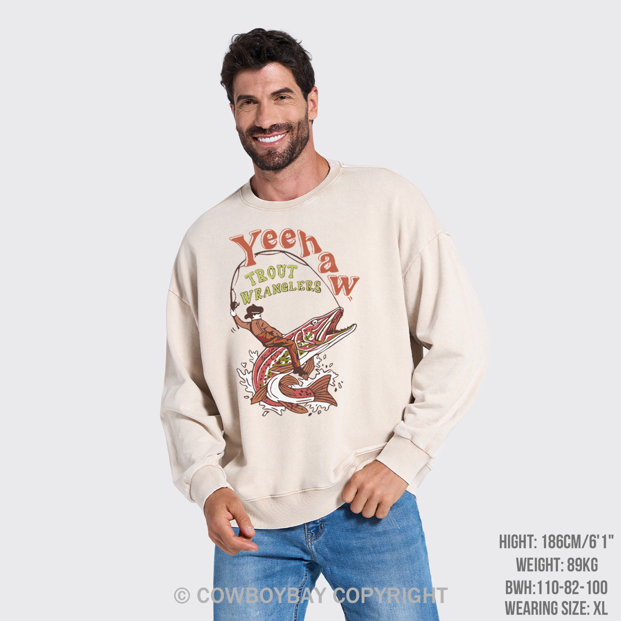 Wranglers Cowboy Fishing Club Washed Sweatshirts