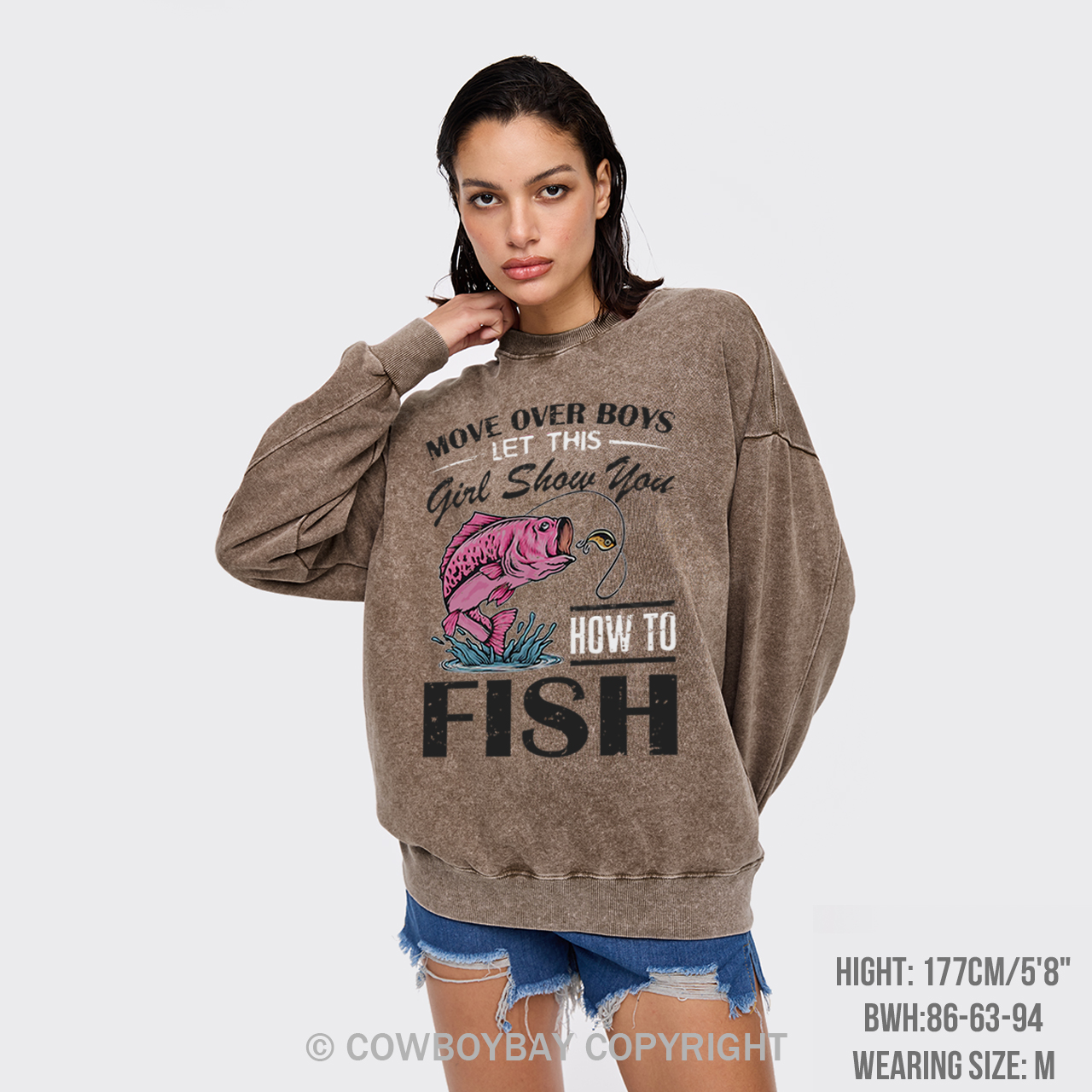 Move Over Boys Fishing Washed Sweatshirts