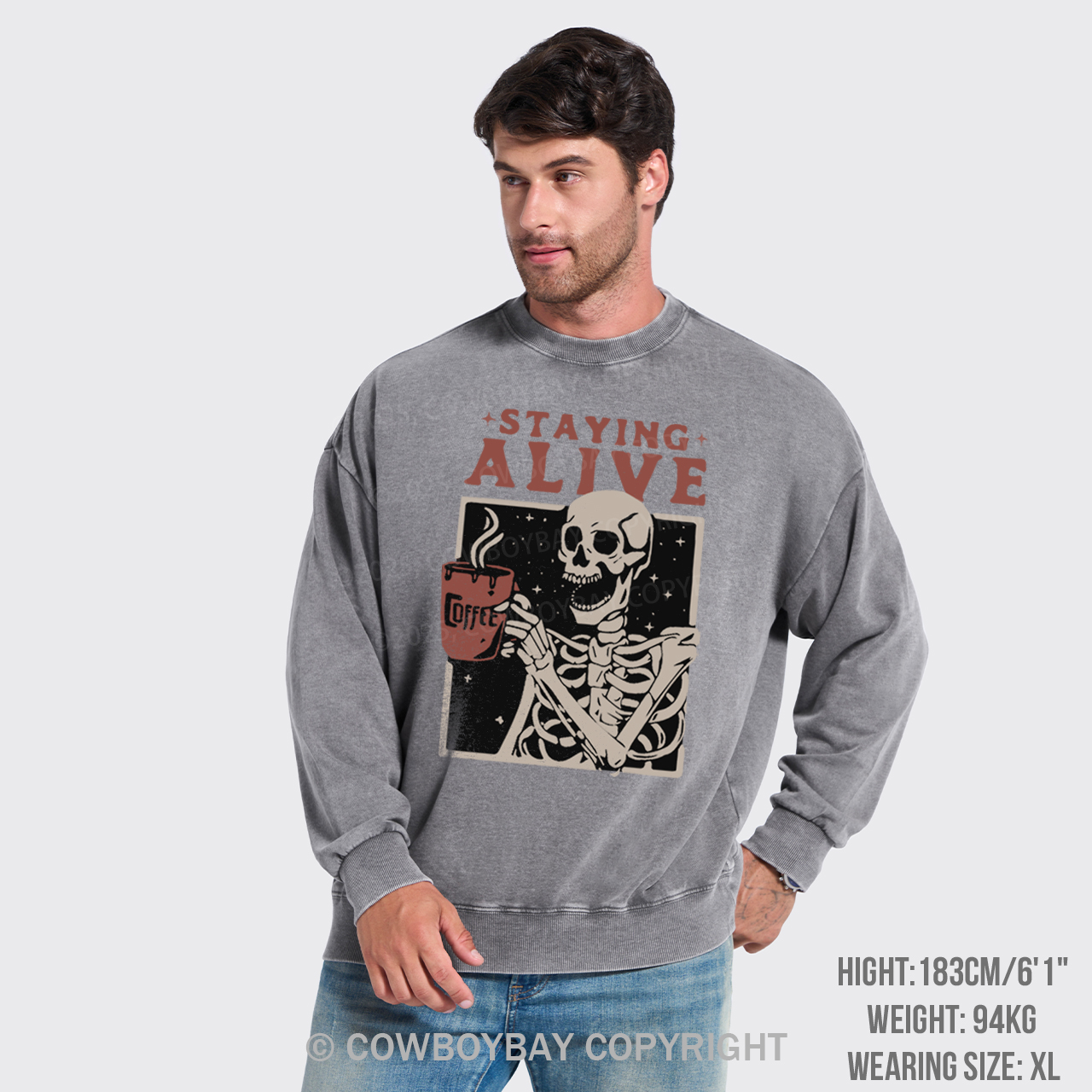 Staying Alive Washed Sweatshirts