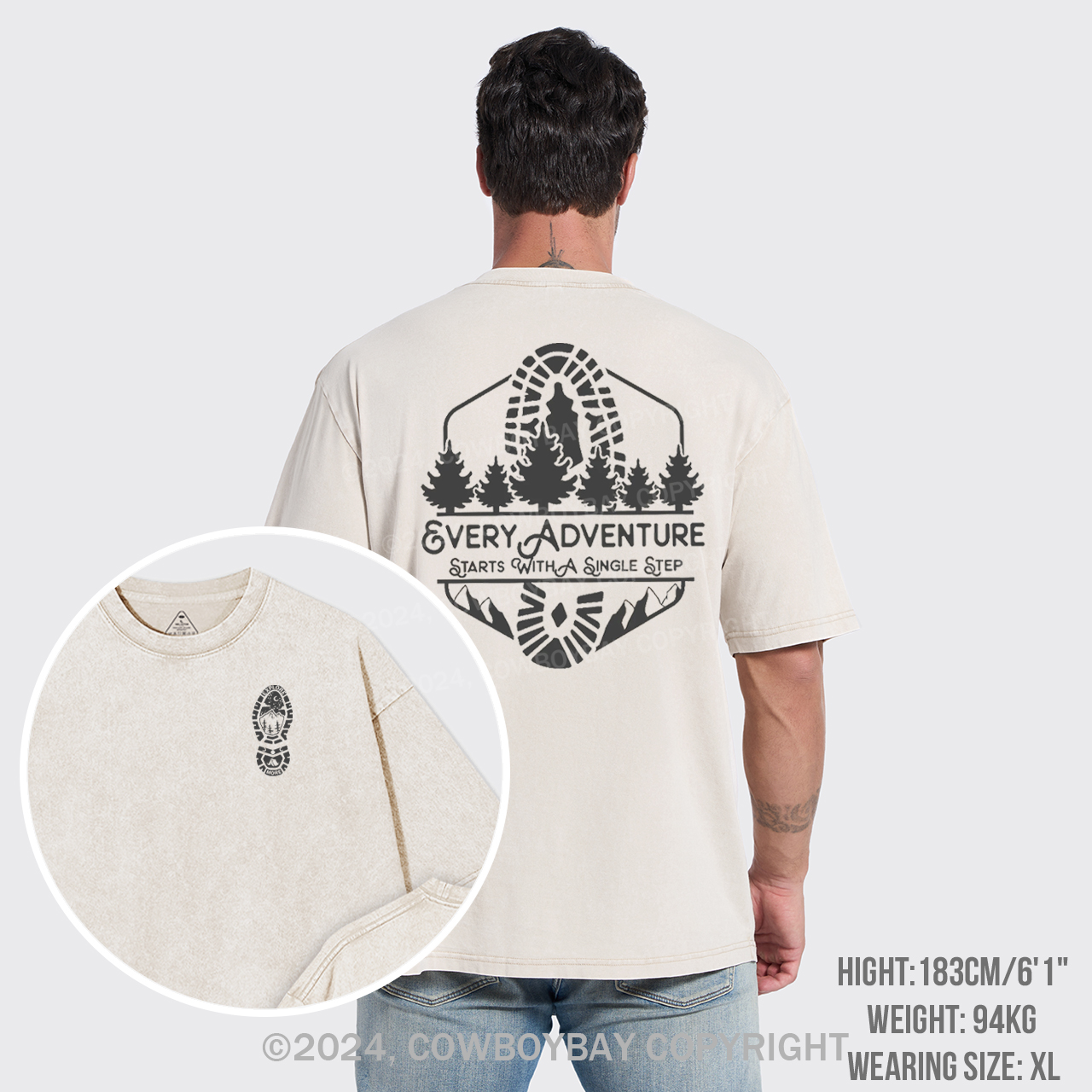 Every Adventure Starts With A Single Step Garment-dye Tees