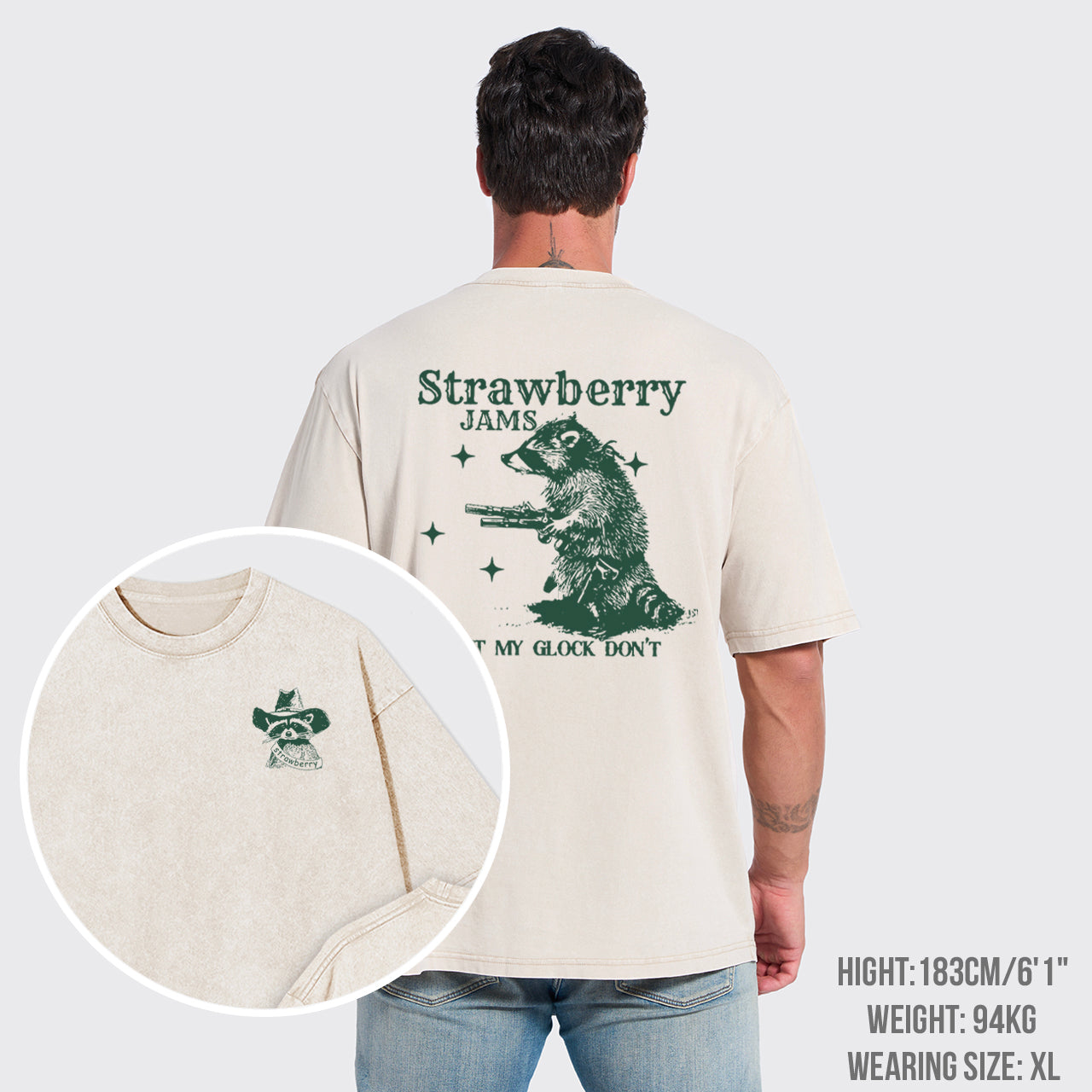 Snarky Sayings-Strawberry Jams But My Glock Don't Garment-dye Tees