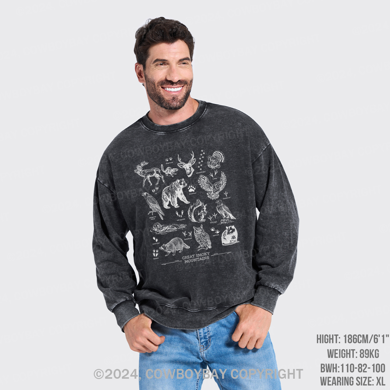 Tennessee National Park Wildlife Washed Sweatshirts