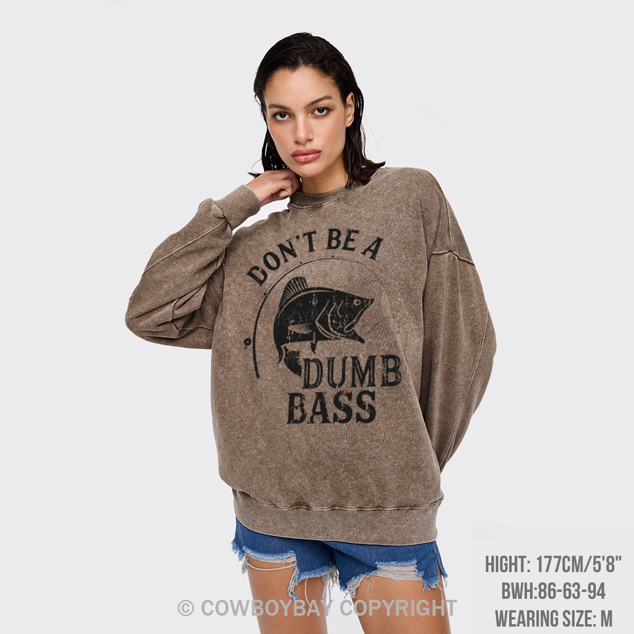 Don't Be A Dumb Bass Washed Sweatshirts