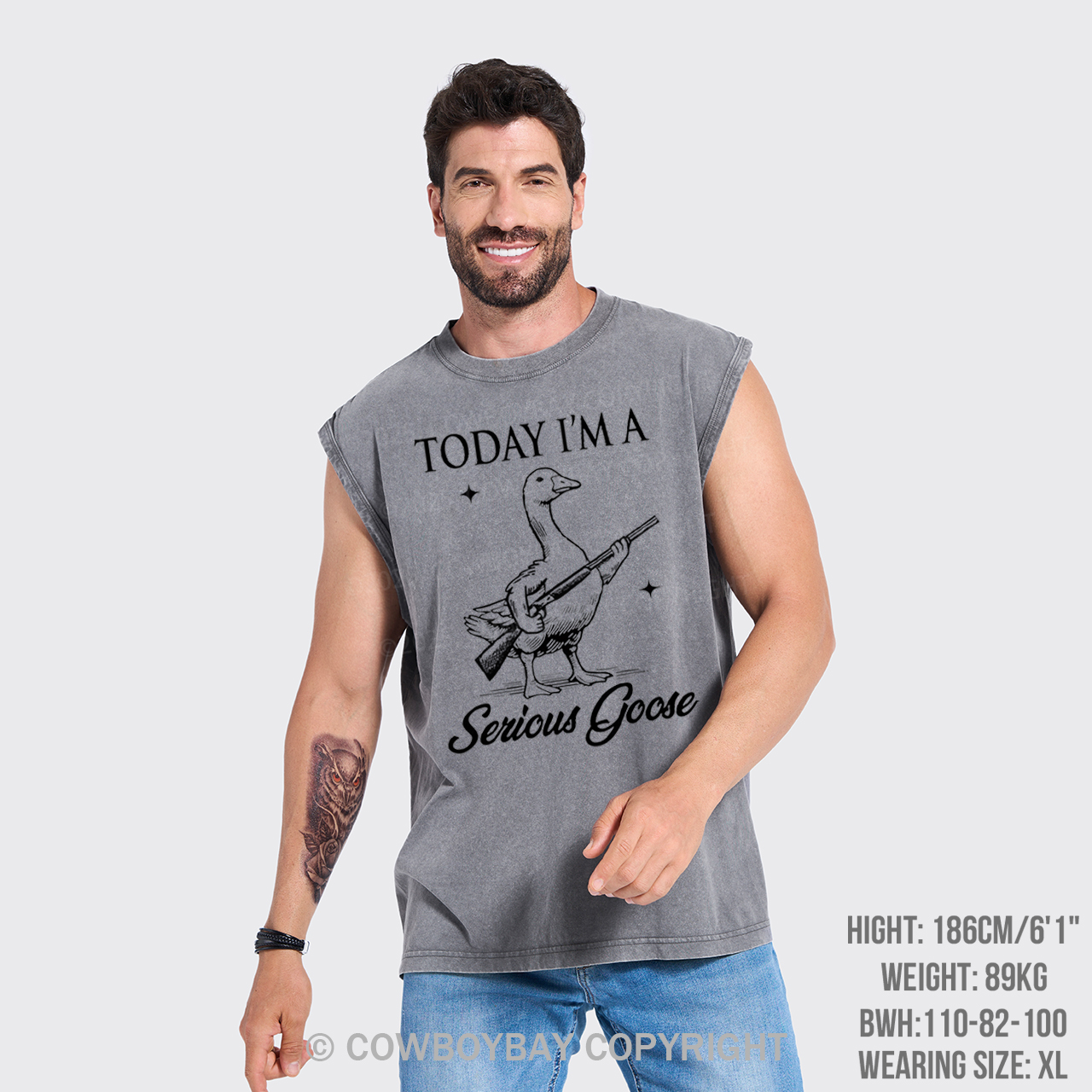 Today I'm Serious Goose Washed Tanks