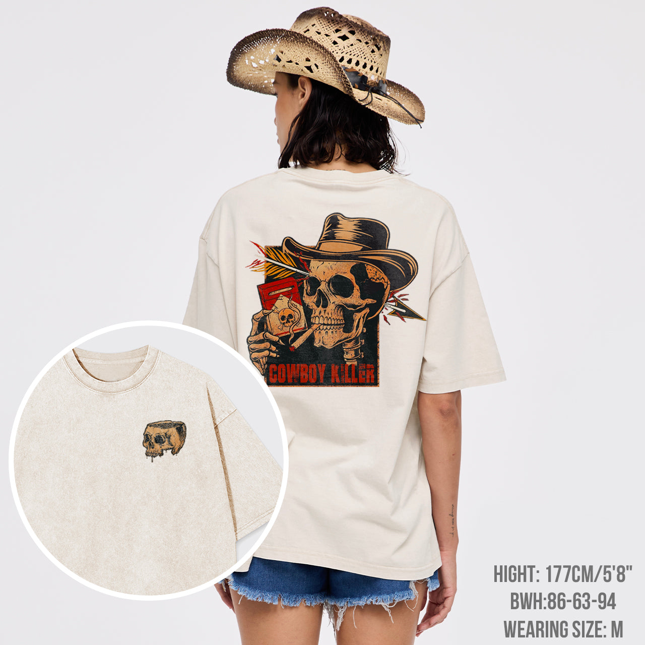 Skull Cowboy-Cowboy Killer Garment-dye Tees