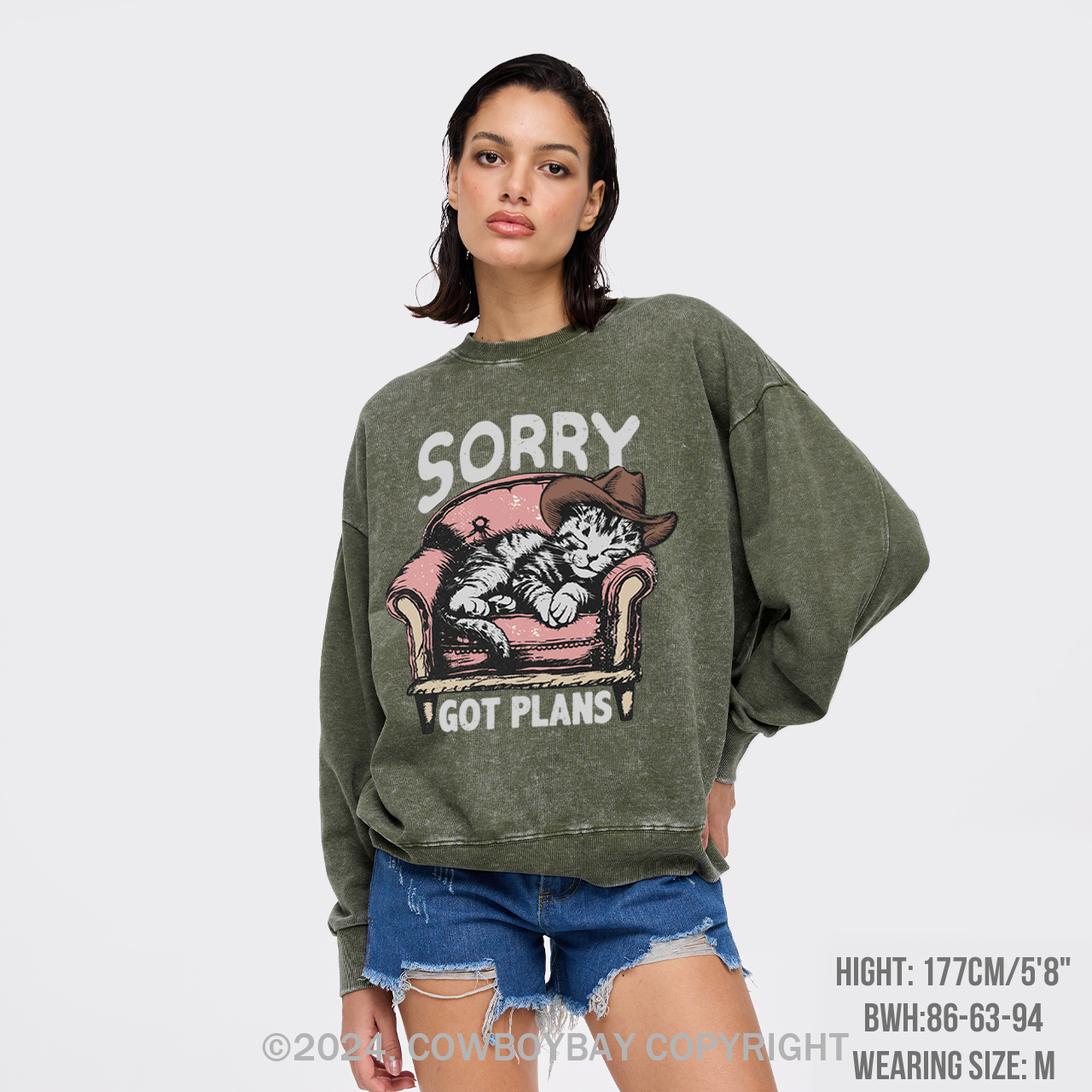 Sorry Got Plans Washed Sweatshirts
