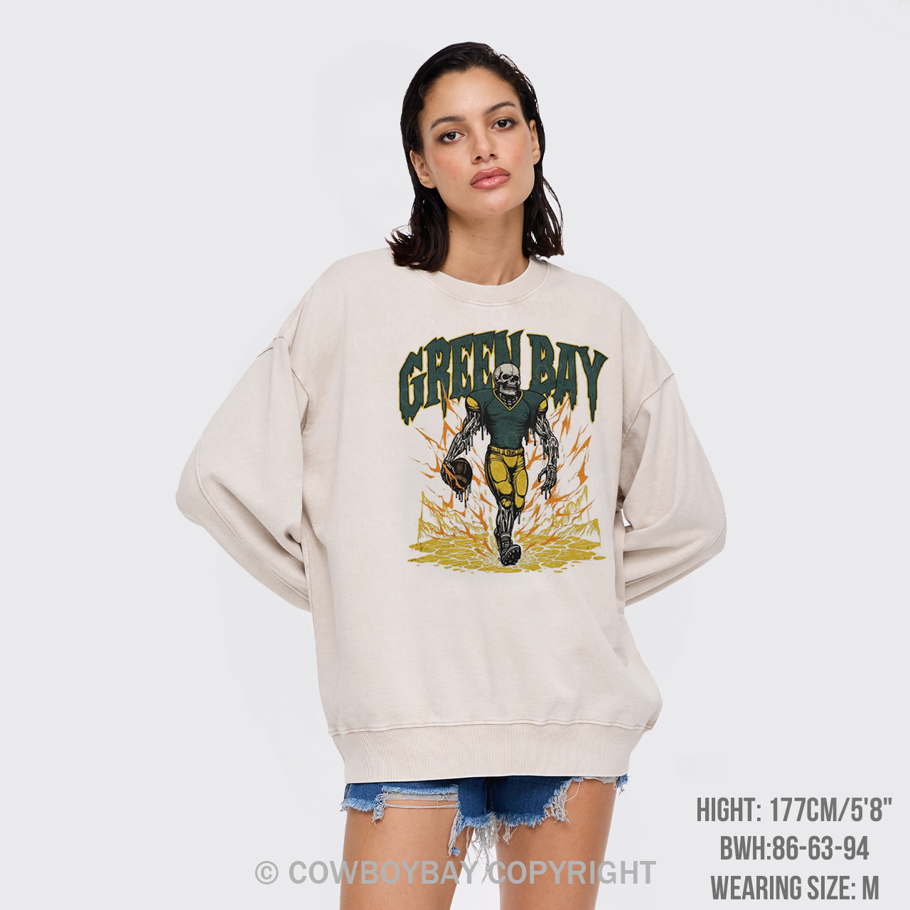 Vintage Skeleton Football Washed Sweatshirts
