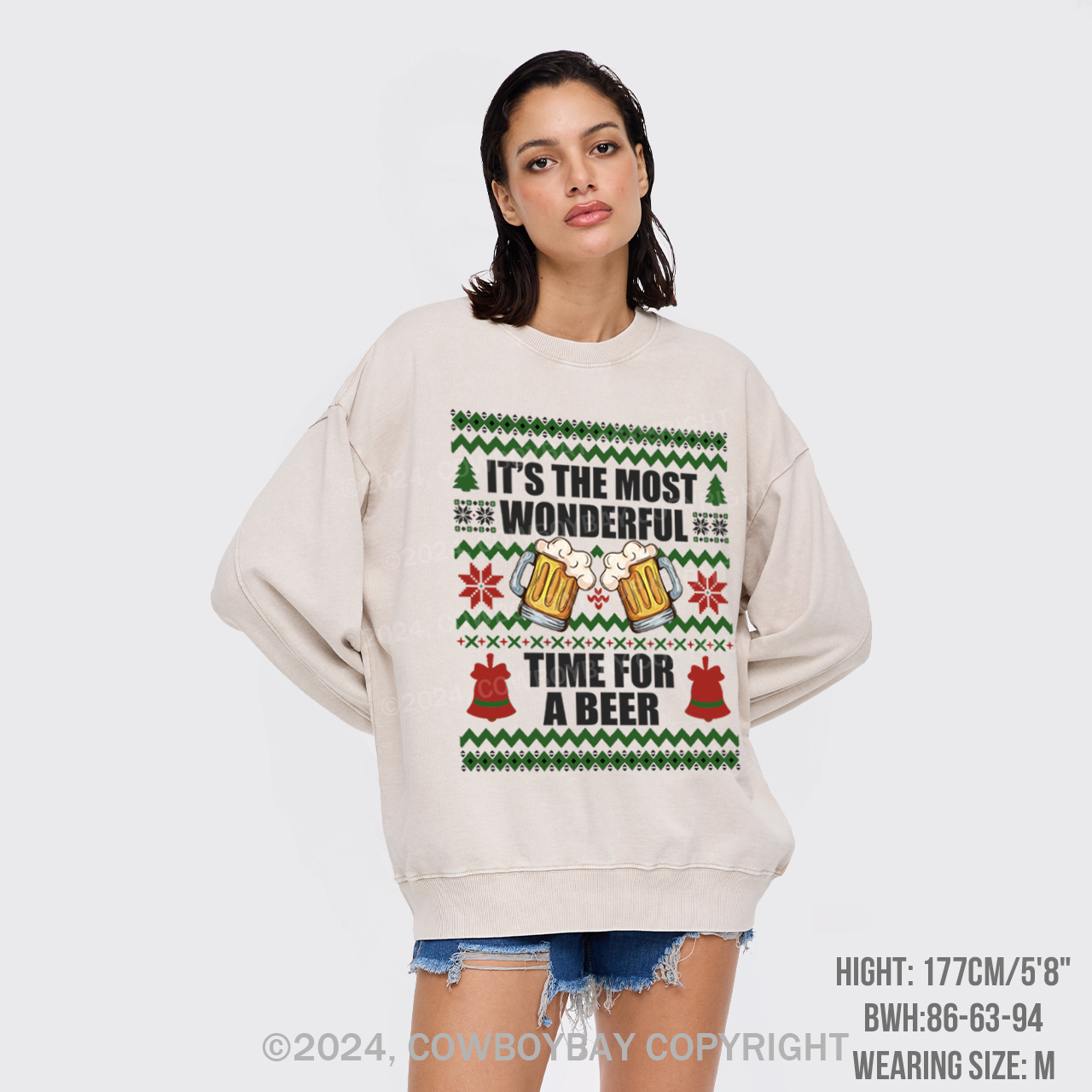 It's The Most Wonderful Time For A Beer Washed Sweatshirts