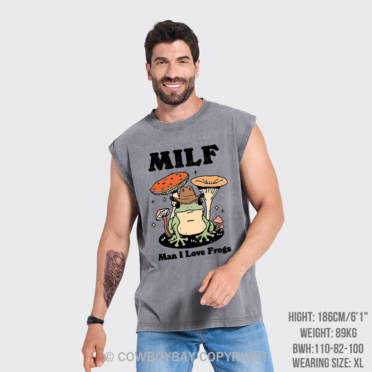 Funny MILF Froggy Washed Tanks