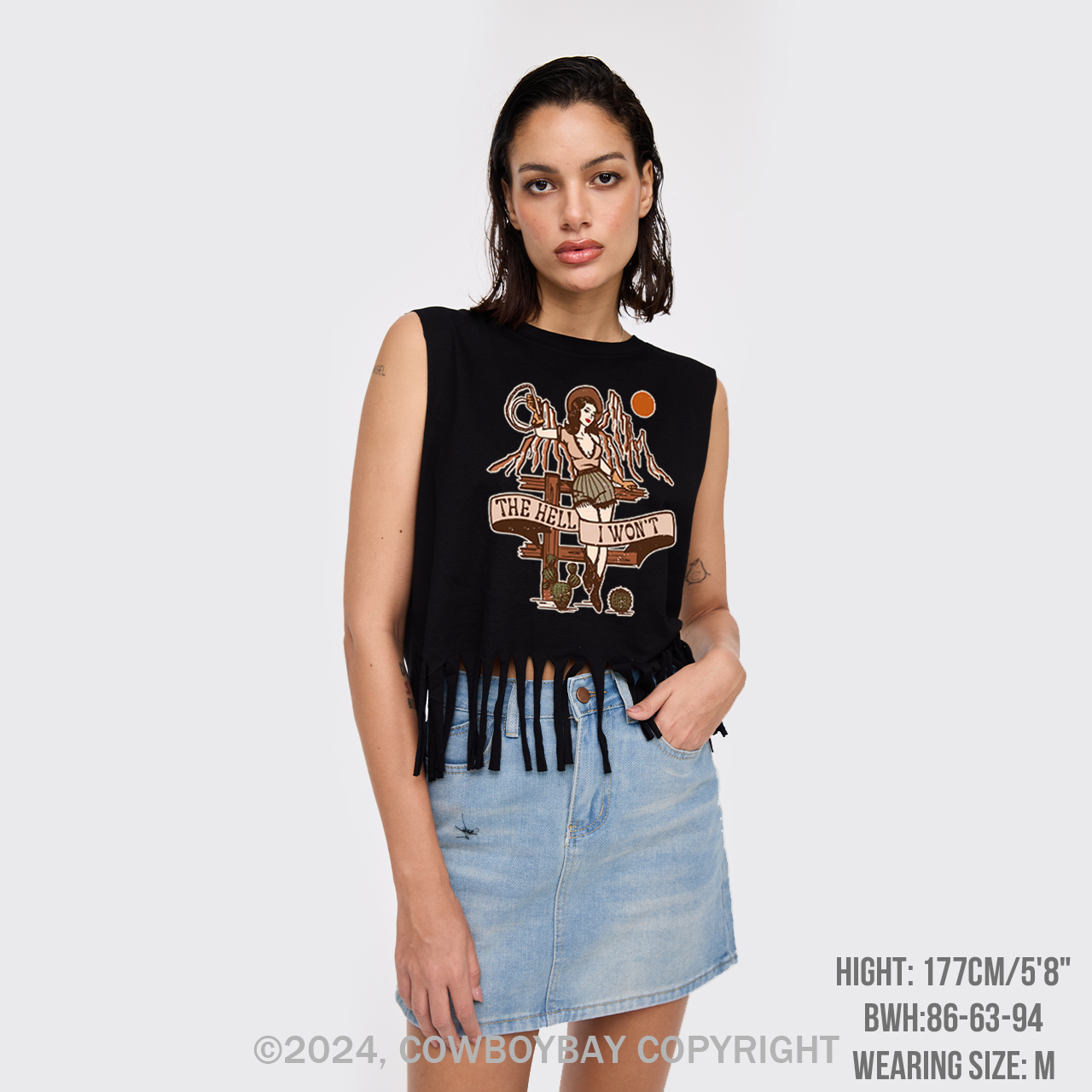 Western The Hell I won't Fringe Tank