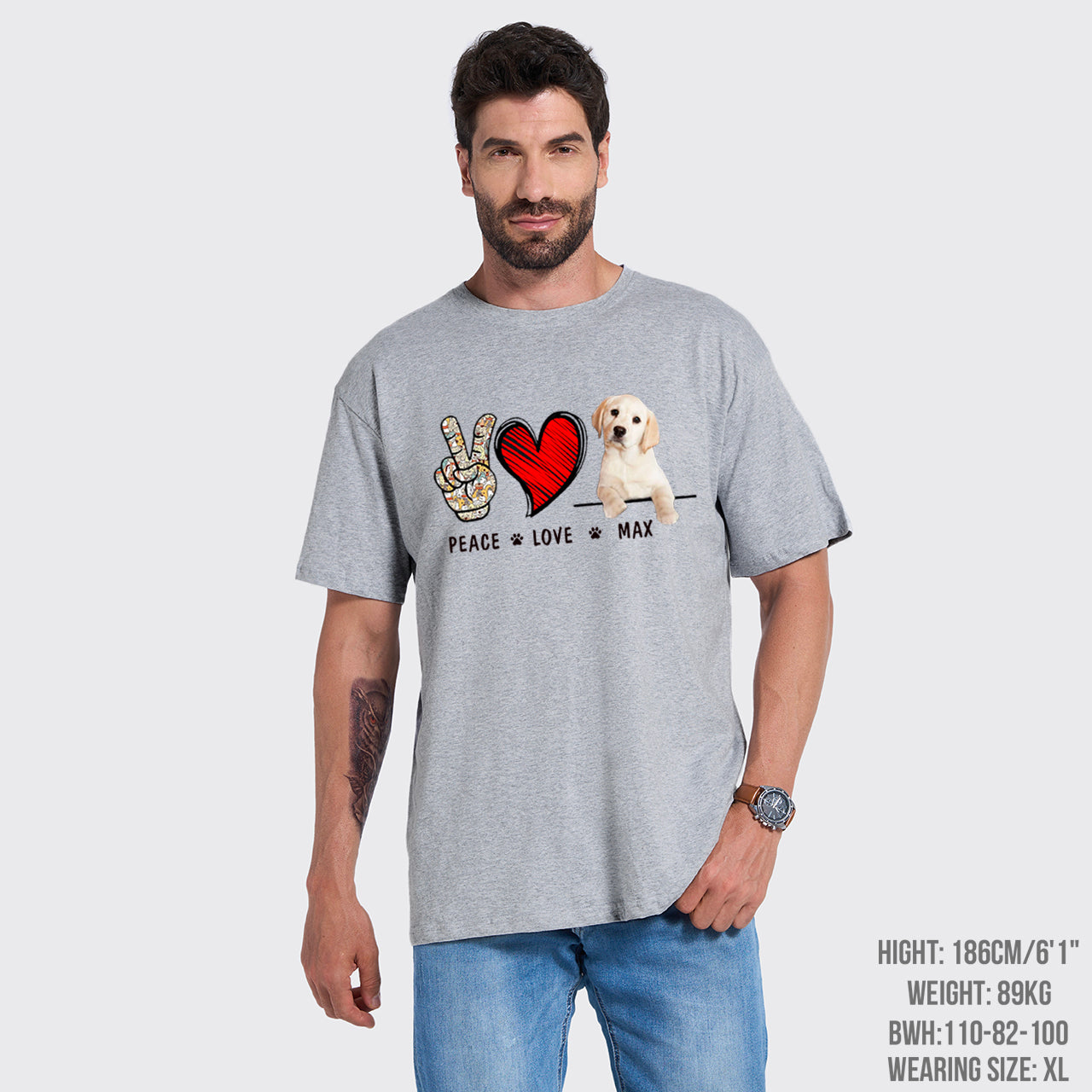 Personalized Peace Love Pet T-Shirts
