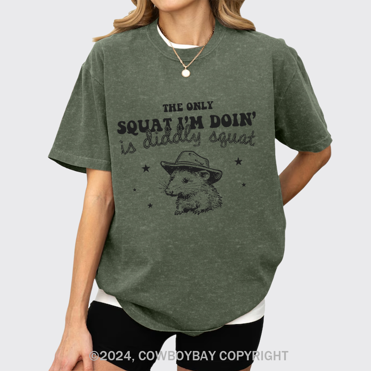 The Only Squat I'm Doing Is Diddly Squat Garment-dye Tees