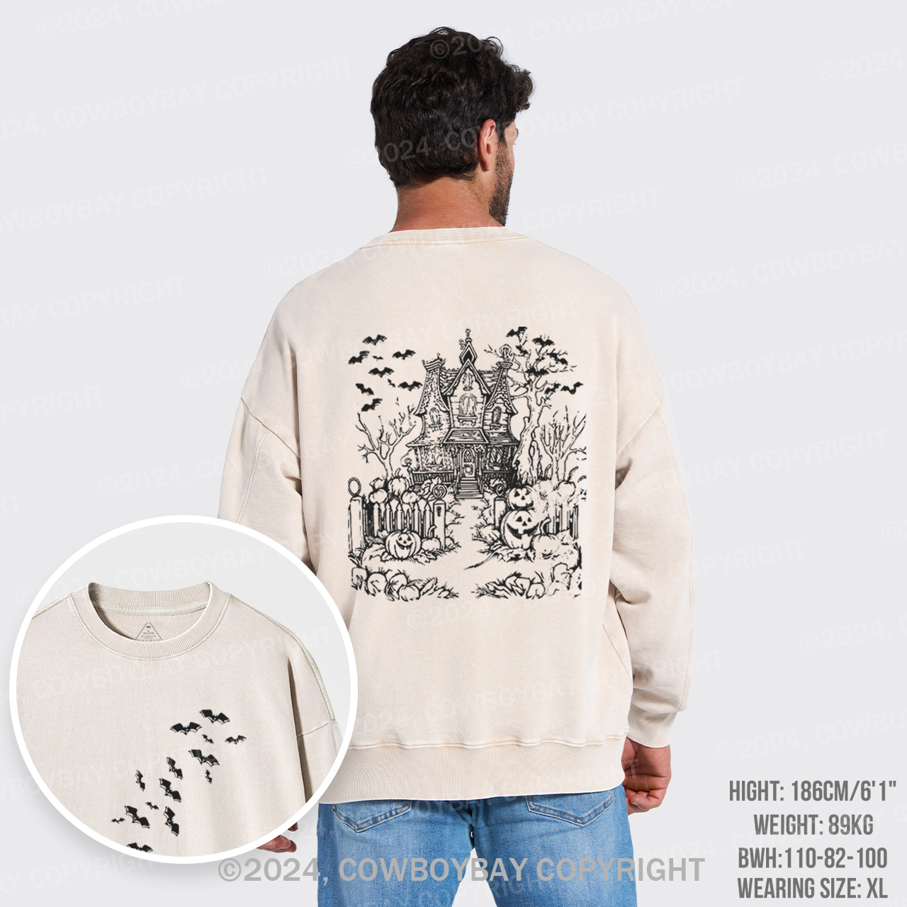 Haunted House,Welcome To Your Presence Washed Sweatshirts