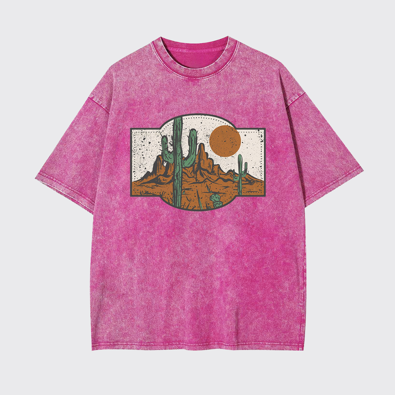 Western Desert Sunset Cactus Garment-dye Tees