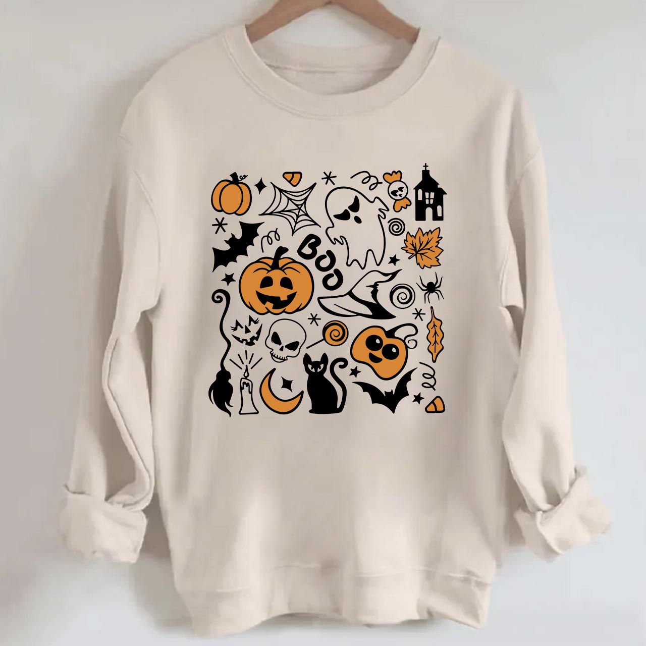 Vintage Pumpkin Spooky Halloween Sweatshirt