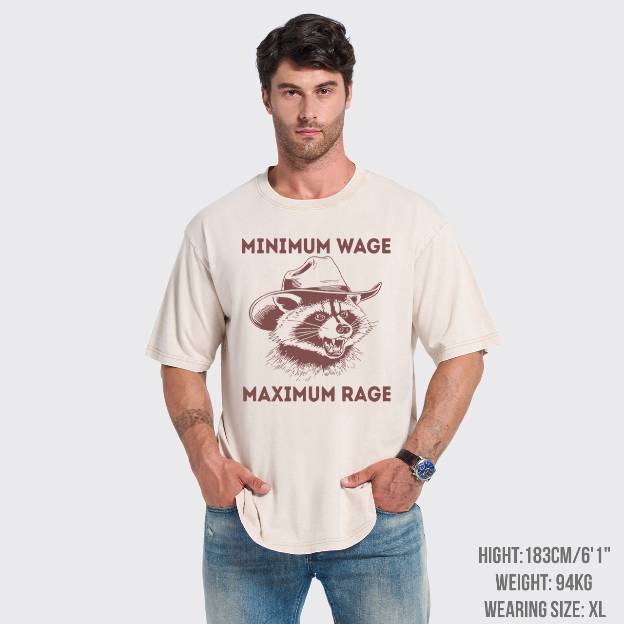 Minimum Wage Maximum Rage Garment-dye Tees