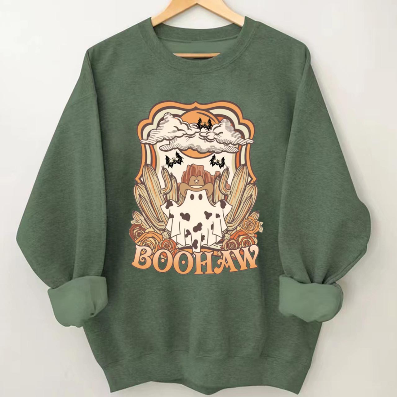 Halloween BooHaw Spooky Season Cowboy Sweatshirt