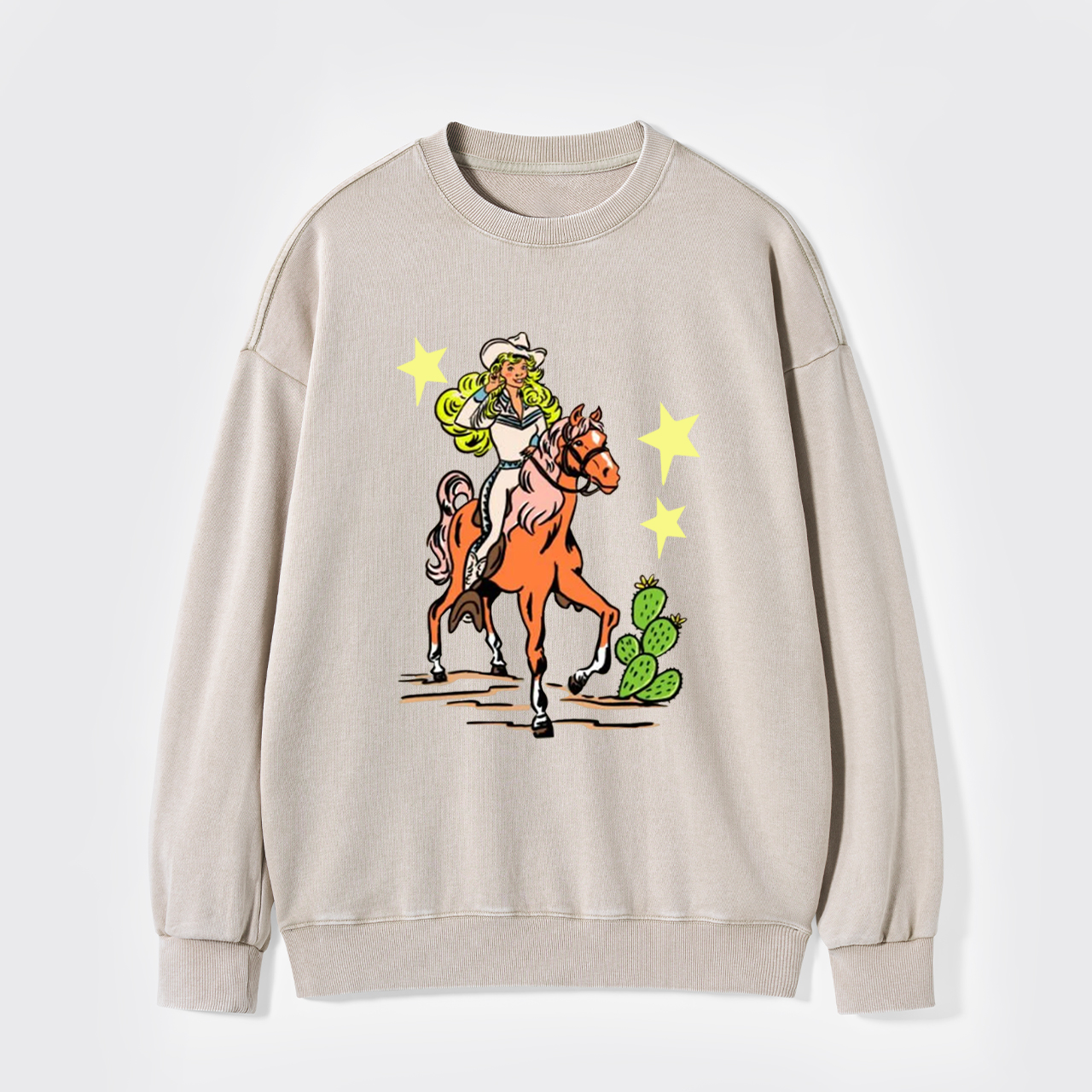 Retro Rodeo Cowgirl Washed Sweatshirts