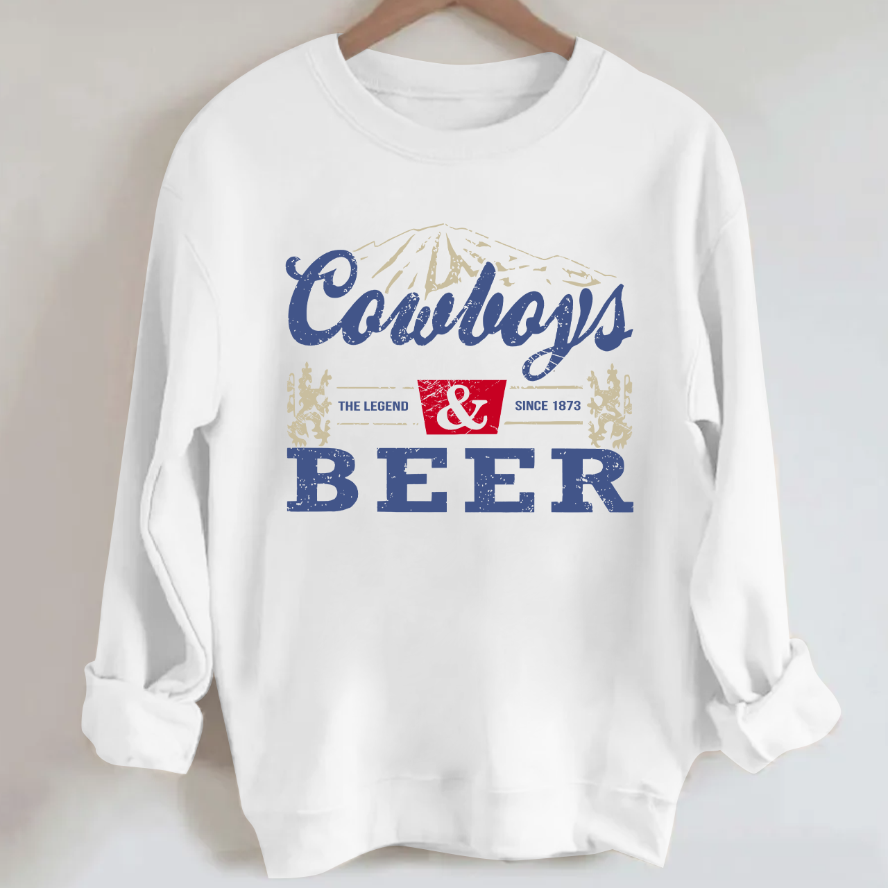 Cowboys And Beer Vintage Vibe Cowboy Sweatshirt