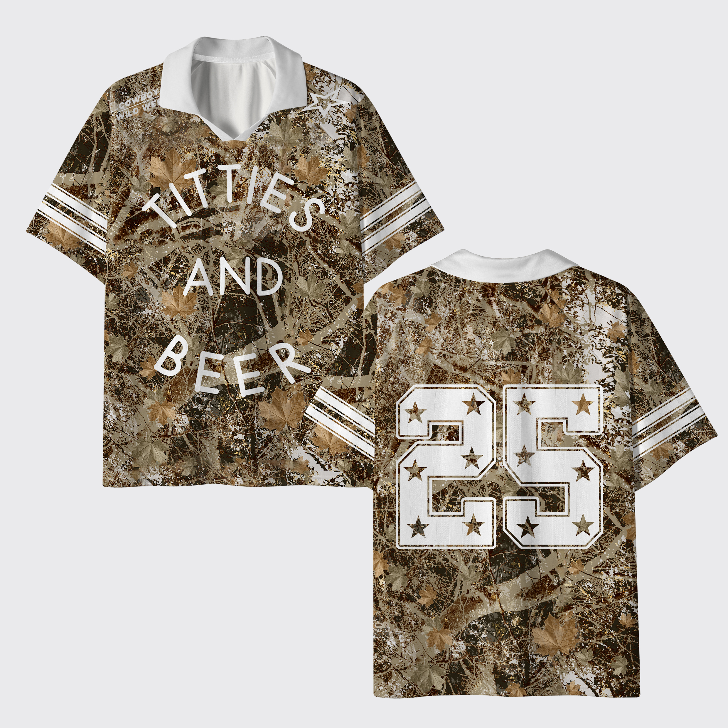 Personalized Country Music And Beer Camo Lapel Jersey