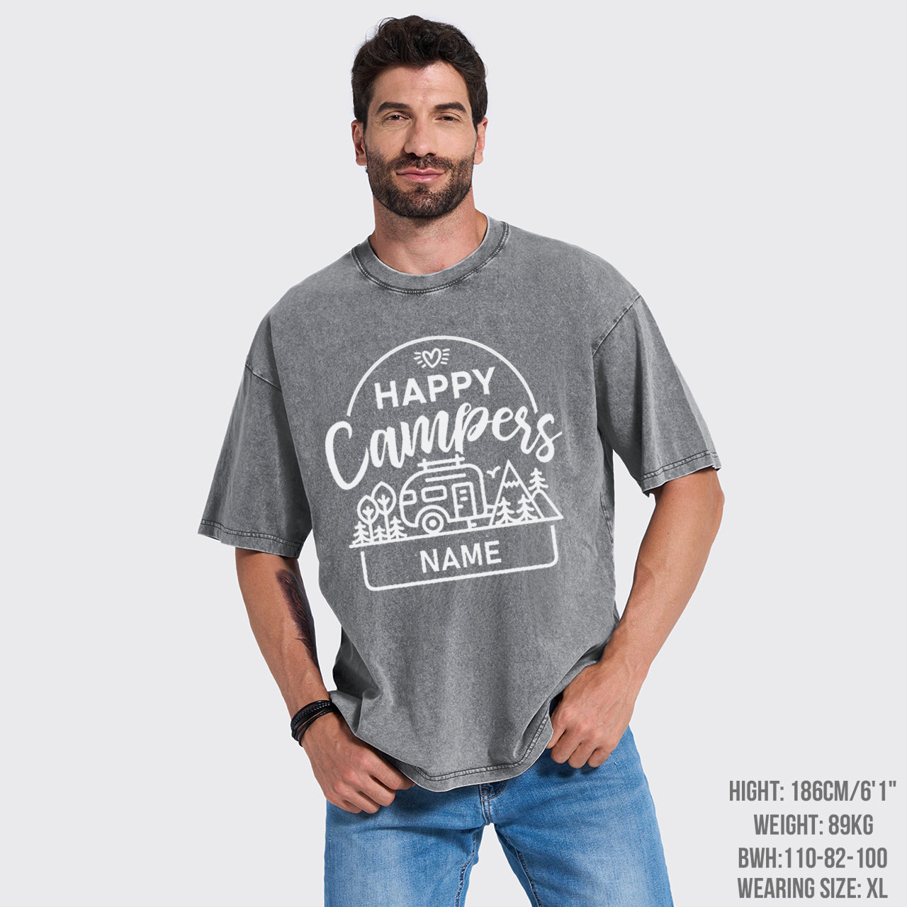 Personalized Happy Camper Garment-dye Tees